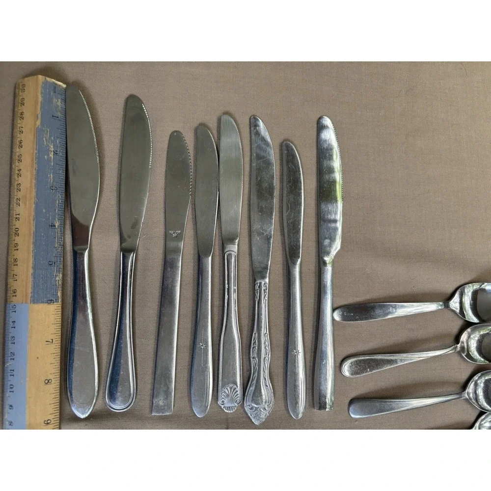 23 Pieces BOHO HIPSTER WEDDING Mismatched Stainless Silverware Lot